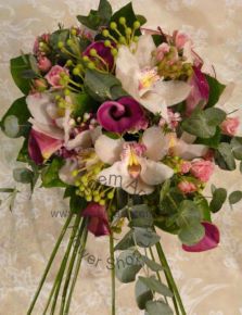 CODE 71992 - Wedding Bouquet of Cymbidium and Zantedeschia